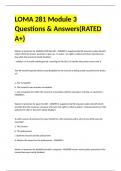 LOMA 281 Module 3 Questions & Answers(RATED A+)