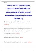 IAAI CFI LATEST EXAM 2024-2025  ACTUAL EXAM WITH 200 UPDATED  QUESTIONS AND DETAILED CORRECT  ANSWERS WITH RATIONALES (ALREADY  GRADED A+) 