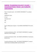 NBME PHARMACOLOGY EXAM |GUARANTEED PASS |ACCURATE ANSWERS