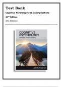 Cognitive Psychology and Its Implications, 9th Edition Anderson Test Bank 