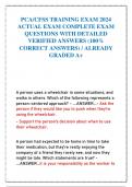 PCA/CFSS TRAINING EXAM 2024 ACTUAL EXAM COMPLETE EXAM QUESTIONS WITH DETAILED VERIFIED ANSWERS (100% CORRECT ANSWERS) / ALREADY GRADED A+