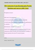 MN Contractors Exam (licensing quiz) Practice Questions and Answers (100% Pass)