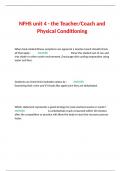 NFHS unit 4 - the Teacher/Coach and Physical Conditioning