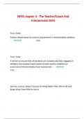 NFHS chapter 3 - The Teacher/Coach And Interpersonal Skills   True / false Fitness should never be used as punishment in interscholastic athletics. -     ANSWER                             true