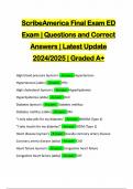 ScribeAmerica Final Exam ED Exam | Questions and Correct Answers | Latest Update 2024/2025 | Graded A+