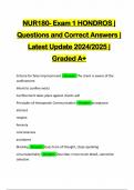 NUR180- Exam 1 HONDROS | Questions and Correct Answers | Latest Update 2024/2025 | Graded A+