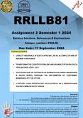 RRLLB81 Assignment 3 FINAL PORTFOLIO (COMPLETE ANSWERS) Semester  2 2024