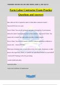 Farm Labor Contractor Exam Practice Questions and Answers