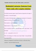 Residential Contractor Tennessee Exam Study Guide with Complete Solutions