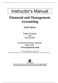 Solution Manual For Financial and Management Accounting, 9th Edition by Pauline Weetman, Darren Jubb Chapter 1-25 With Annual Report