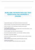 NURS 3366- PATHOPHYSIOLOGY TEST 2QUESTIONS AND ANSWERS A GRADED