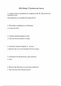 HESI Biology V2 Questions and Answers