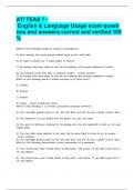 ATI TEAS 7 - English & Language Usage exam questions and answers correct and verified 100%