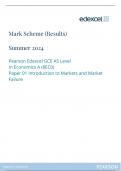 Mark Scheme (Results) Summer 2024 Pearson Edexcel Advanced Subsidiary In Biology B (8BI0) Paper 02: Core Physiology and Ecology