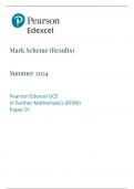 Mark Scheme (Results) Summer 2024 Pearson Edexcel Advanced Subsidiary In Biology B (8BI0) Paper 02: Core Physiology and Ecology