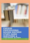 FSE2930 PROFESSIONAL REVIEW MIDTERM STUDY GUIDE QUESTIONS & ANSWERS RATED 100% CORRECT!!