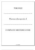 (SU) NSG3022 Pharmacotherapeutics I - Complete Midterm Guide 20242025