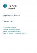 Mark Scheme (Results) Summer 2024 Pearson Edexcel Advanced Subsidiary In Biology B (8BI0) Paper 02: Core Physiology and Ecology