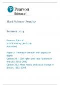 Mark Scheme (Results) Summer 2024 Pearson Edexcel In GCE History (9HI0/39) Advanced Paper 3: Themes in breadth with aspects in depth Option 39.1: Civil rights and race relations in the USA, 1850–2009 Option 39.2: Mass media and social change in Britain, 1