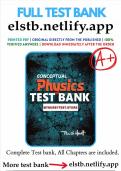 Test Bank For Conceptual Physics 13th Edition By Paul G Hewitt (Solutions Manual with , All Chapters, 100% Original A+ Grade)