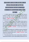 2024-2025 ADULT HEALTH 2 HESI FINAL EXAM 200 ACTUAL QUESTIONS WITH VERIFIED CORRECT ANSWERS 100% TOP SCORE 