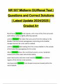 NR 507 Midterm GU/Renal Test | Questions and Correct Solutions | Latest Update 2024/2025 | Graded A+