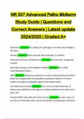 NR 507 Advanced Patho Midterm Study Guide | Questions and Correct Answers | Latest update 2024/2025 | Graded A+