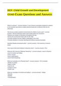 DCF Child Growth and Development CGAD Exam Questions and Answers.