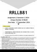 RRLLB81 Assignment 3 (FINAL PORTFOLIO ANSWERS) Semester 2 2024 - DISTINCTION GUARANTEED - 5 Research Reports included