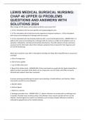 LEWIS MEDICAL SURGICAL NURSING: CHAP 46 UPPER GI PROBLEMS QUESTIONS AND ANSWERS WITH SOLUTIONS 2024