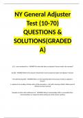 NY General Adjuster Test (10-70) QUESTIONS & SOLUTIONS(GRADED A)