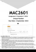 MAC2601 Assignment 2 (ANSWERS) Semester 2 2024 - DISTINCTION GUARANTEED