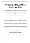 Outback Steakhouse Menu Test Correct 100%