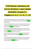 C783 Quizzes | Questions and Correct Solutions | Latest Update 2024/2025 | Graded A+ | Chapters (4, 5, 6, 7, 9, 10, 11, 13)