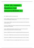 LOMA 281 Module 1 Questions And Answers(GRADED A+)