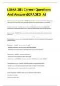 LOMA 281 Correct Questions And Answers(GRADED  A)