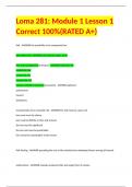 Loma 281: Module 1 Lesson 1 Correct 100%(RATED A+)