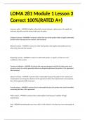 LOMA 281 Module 1 Lesson 3 Correct 100%(RATED A+)