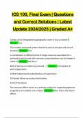 ICS 100, Final Exam | Questions and Correct Solutions | Latest Update 2024/2025 | Graded A+