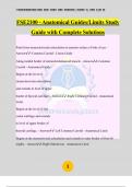 FSE2100 - Anatomical Guides/Limits Study Guide with Complete Solutions