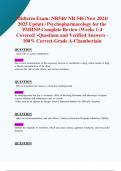 Midterm Exams: NR546/ NR 546 (New 2024/ 2025 Updates BUNDLED TOGETHER WITH COMPLETE SOLUTIONS) Psychopharmacology for the PMHNP -Questions and Verified Answers -100% Correct- A Grade -Chamberlain