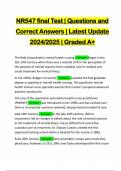 NR547 final Test | Questions and Correct Answers | Latest Update 2024/2025 | Graded A+