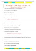 McDonald's Food Safety Practice Test Questions and Answers