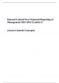 nternal Control Over Financial Reporting of Management 2021-2022 Graded A+ (Access Controls Concepts)