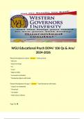 WGU Educational Psych D094/ 106 Qs & Ans/ 2024-2026 