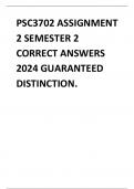 PSC3702 ASSIGNMENT 2 SEMESTER 2 CORRECT ANSWERS 2024 GUARANTEED DISTINCTION.