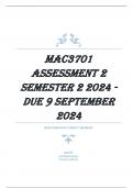 MAC3701 Assessment 2 (COMPLETE QUESTIONS & ANSWERS) Semester 2 2024 - DUE 9 September