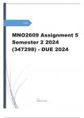 MNO2609 Assignment 5 (COMPLETE ANSWERS) Semester 2 2024 (347298) - DUE 2024.1