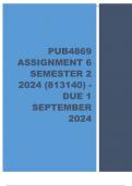 PUB4869 Assignment 6 (COMPLETE ANSWERS) Semester 2 2024 (813140) - DUE 1 September 2024.