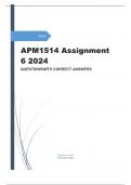 APM1514 Assignment 6 (COMPLETE ANSWERS) 2024